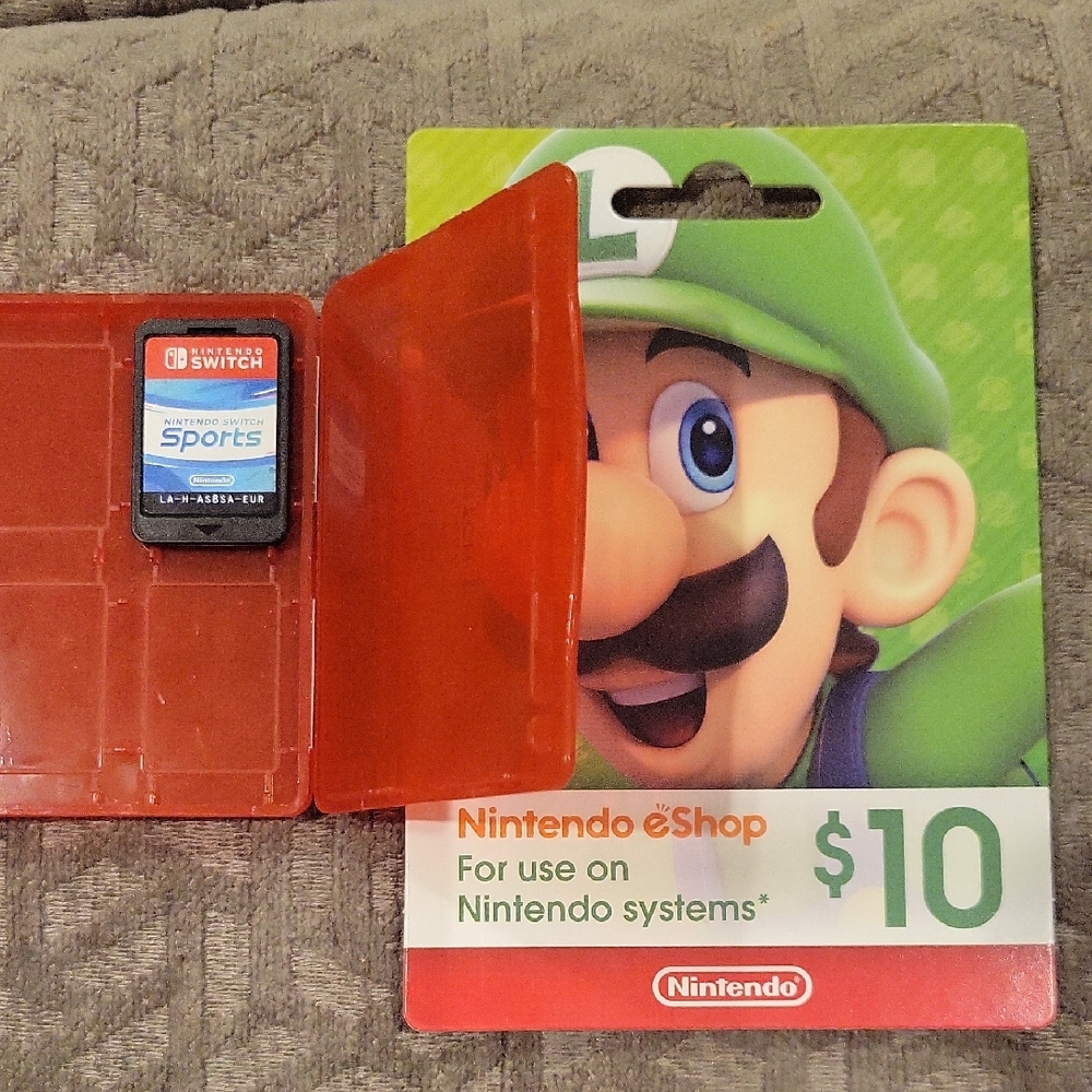 Nintendo Switch Sports Game Card with Orange Case